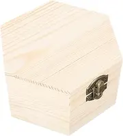 VILLFUL Hexagonal Wooden Box Unfinished Craft Storage for Jewelry Soaps Mini Items