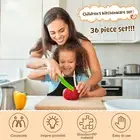 36Pcs Kids Cooking Cutter Set Portable Kids Cutting Set Smooth Handle Kids NumMG