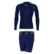Mitre Neutron Base Layer Compression Sports Shorts/Top Kids Size MY 8-10y Navy
