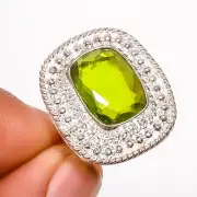 Peridot Gemstone 925 Sterling Silver Ring s.6.5 TR7508-2189