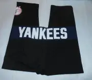 Victoria's Secret Pink MLB New York Yankees Bling Sequin Logo Crop Yoga Pants XS