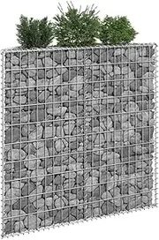 Raised Garden Bed, Elevated Planter Box Plant Container Trapezium Gabion Galvanised Steel 100x20x100 cm