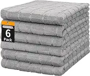 HOMERHYME Microfiber Hand Bath Towels, 6 Pack 25''*15'' Grey Bathroom Hand Towels, All-Purpose Quick Dry Lint Free Soft Absorbent Checkered Washcloth Fingertip Towels Bulk for Travel Gym Hotel
