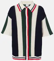 [The Upside] The Upside Reverie Chino striped open-knit cotton shirt AU 10 multicoloured
