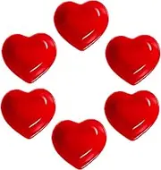 COLLBATH Heart Shaped Sauce Plate Set 6-Piece Ceramic Dipping Plates for Condiments Snacks
