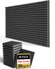 12~48 PACK Acoustic Foam Panel Wedge Studio Soundproofing Wall Tiles 12"X12"X2"
