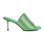 [Givenchy] Givenchy-Green G Cube Mules In Satin With Strass-Donna 36 IT