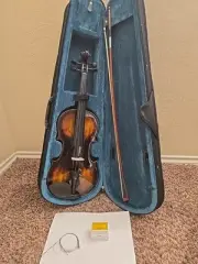4/4 Violin Antique Style With Extra Strings Bow Case Rosin