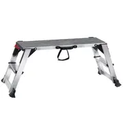 Folding Work Platform, 660 lbs Load Capacity, Aluminum Drywall Stool Ladder, Heavy Duty Work Bench w/ Non-Slip Feet, Ideal for Washing Vehicles, Cleaning, Painting, Decorating，128 L x30 W x48.7 H
