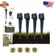Universal Fence Post Ground Spike - Easy Install 24x4 for 4x4 Posts - 4 Pack