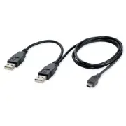 Dual two A type USB2.0 Male to Mini 5-Pin male Y Cable,for Hard Disk Drive Case