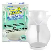 Scrub Daddy Soap Dispenser – Dual-Action Refillable Soap Dispenser for Sponges, Hands & Tall Pots – Stylish Countertop Organizer