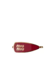 Enameled metal hair clip One size Red