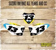 Rebound mx background number board graphics to fit suzuki 65 85 125 250 450