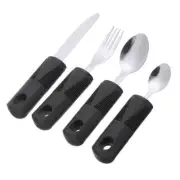 Elderly Aids Cutlery Supergrip - 4pcs Set - Spoon Fork Knife Teaspoon - AU Stock