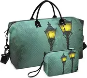 [ZRYSMY] Duffel Bag for Traveling, Gothic Street Forest Travel Bag Gym Bag, with Multiple Interior Pockets Shoulder Weekender Bag for Women Men with Toiletry Bag 20.5L x 1.9W x 13.8H, Multi-Colored, one