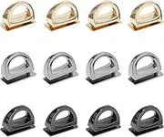 eMagTech 12Pcs 13mm Metal D-Ring Bag Connectors Multiple Connectors D Ring with Screws Purse Suspension Clasps for DIY Leather Craft Handbag Belt Making