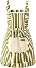 Kitchen Cooking Apron, Chef Apron Cute Apron with Pockets for Men Women，Cotton and Linen Apron Kitchen BBQ Artist Painting Apron 1 Pack (Green)