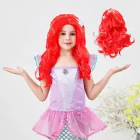 在飛比找momo購物網優惠-【橘魔法】美人魚造型假髮(紅色假髮 萬聖節 假髮 髮飾 人魚