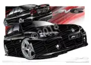 Holden Commodore VZ VZ SV6 PHANTOM MICA BLACK A3 FRAMED PRINT (HC262)