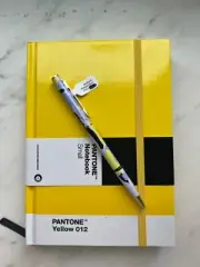 Pantone Hardcover Notebook Yellow 012 Elastic Blank Pages Closure, 5x7x0.75 inch