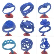 9PC Lost Wax Casting Ring Molds Patterns WRB137 | NEW Koi Fish, Ancient Flower