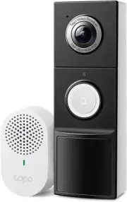 Tapo Smart Video Doorbell Home Security System Battery or Wired,5MP,180°DFOV,F