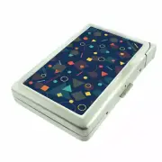 Geometric Backdrop Em1 100's Size Cigarette Case with Built in Lighter Wallet