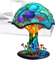Generic Retro Mushroom Lamp - Colorful Resin LED Light - Vintage Bedside Lamp, Bohemian Room Decor for Bedroom Living Room