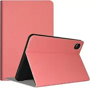 Qiawum Folio Stand Case for Alldocube iplay60 mini Pro Tablet 8.4", PU Leather Slim Multi-Viewing Angles Cover with Auto Wake/Sleep Function Hard Back Shell Protective Sleeve (Pink)