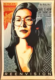 SIGNED Shepard Fairey Ai-Jen Poo Reenvision Poster 24 x 36 Reframe Obey Giant