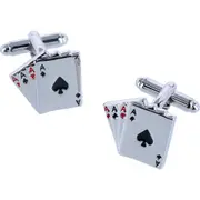 Trafalgar Four Of A Kind Novelty Card Game Cufflinks in Silver at Nordstrom One Size