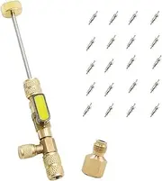 Valve Core Remover Installer Tool with Dual Size SAE 1/4 & 5/16 Port,Core Removal Installer Tool Air Conditioning Line Repair Tools for R22 R12 R407c R410A R404A Etc, 20PCS Valve Cores