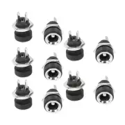 10Pcs 5.5mm x 2.1mm DC Power Jack Holder Female Panel Mount Connector
