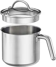 1.5 Quart Stainless Steel Saucepan with Pour Spout, Saucepan with Lid, Mini Milk Pan with Spout - Perfect for Boiling Milk, Sauce, Gravies, Pasta, Noodles