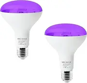 UV Black Light Bulb, SWEALEER E26/E27 15W LED Light Bulbs, 395-400nm Lamp UV-A Blacklight Bulb Purple Light Lighting for Halloween, Glow Party, Disco, Club, Bar, Painting Exhibition (Pack of 2)