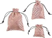 Ipetboom 3pcs Drawstring Pouches for Jewelry Elegant Cloth Bags for Earrings Items Lightweight Travel Storage Versatile Jewelry Packaging