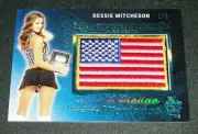 2018 Benchwarmer DESSIE MITCHESON Hot For Teacher PLEDGE USA FLAG Ice Blue #1/1