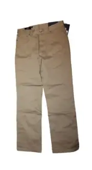 Men's NWT Lincs by David Chu Khaki Brown Flat Front Pants Size 32/32