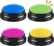 4 Pcs Recordable Answer Buzzers Button Answer Buzzers Game Show Buzzer Recordable Button Classroom Buzzers Perfect for Study Office Home and Pet Buttons Training Toy