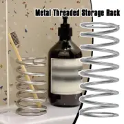 Metal Threaded Storage Rack Spring Toothbrush Stand Penholder Bathroom Accessory