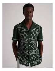 [Blaq] Theo Textured Short Sleeve Shirt in Forest