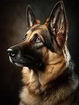 YEEIFFD German Shepherd Diamond Painting Kits for Adults, Animals 5D DIY Diamond Art Kits Full Drill Diamond for Gift Wall Decor Gem Arts 12x16inch