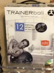 TRAINERBALL Core Stability Ball – Printed Exercise Ball -Easiest Gym Ball Ever!