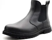 [ZERVRTON] Steel Toe Work Boots for Men,Slip-on Work Boots,Men's Industrial & Construction Shoes,Waterpoof Safety boots,Non-slip,Comfortable,Lightweight