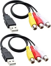 LABRIMP 1 Pair USB to Audio Cable Adapter Durable Cable for Home Entertainment Systems Easy Installation Compatible with Tv and