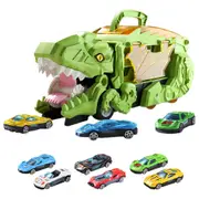 Truck Car Dinosaur Transport Carrier with 6 Pull Back Car Toy for Kids
