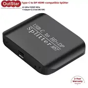 NK-E60 Type-C to DP and HDMI-compatible Splitter 4K 60Hz/1080P 60Hz for MST/SST