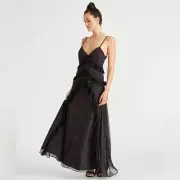Rachel Roy Black Floral Maxi LETA DRESS