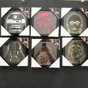 New STAR WARS ARTISSIMO 10x 10 FRAMED GOLD FOIL HANGING ART SHADOW Lot 6